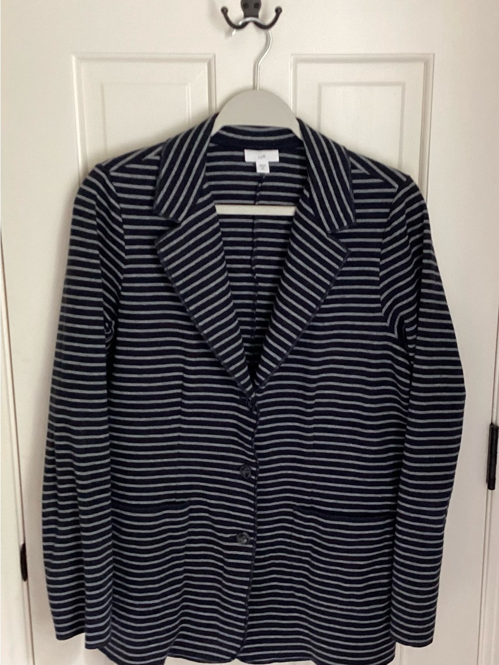 J. Jill navy and gray striped blazer/jacket, Size 10 Tall